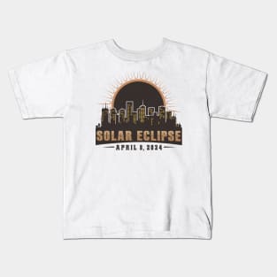 Solar Eclipse 2024 - City Silhouette Kids T-Shirt